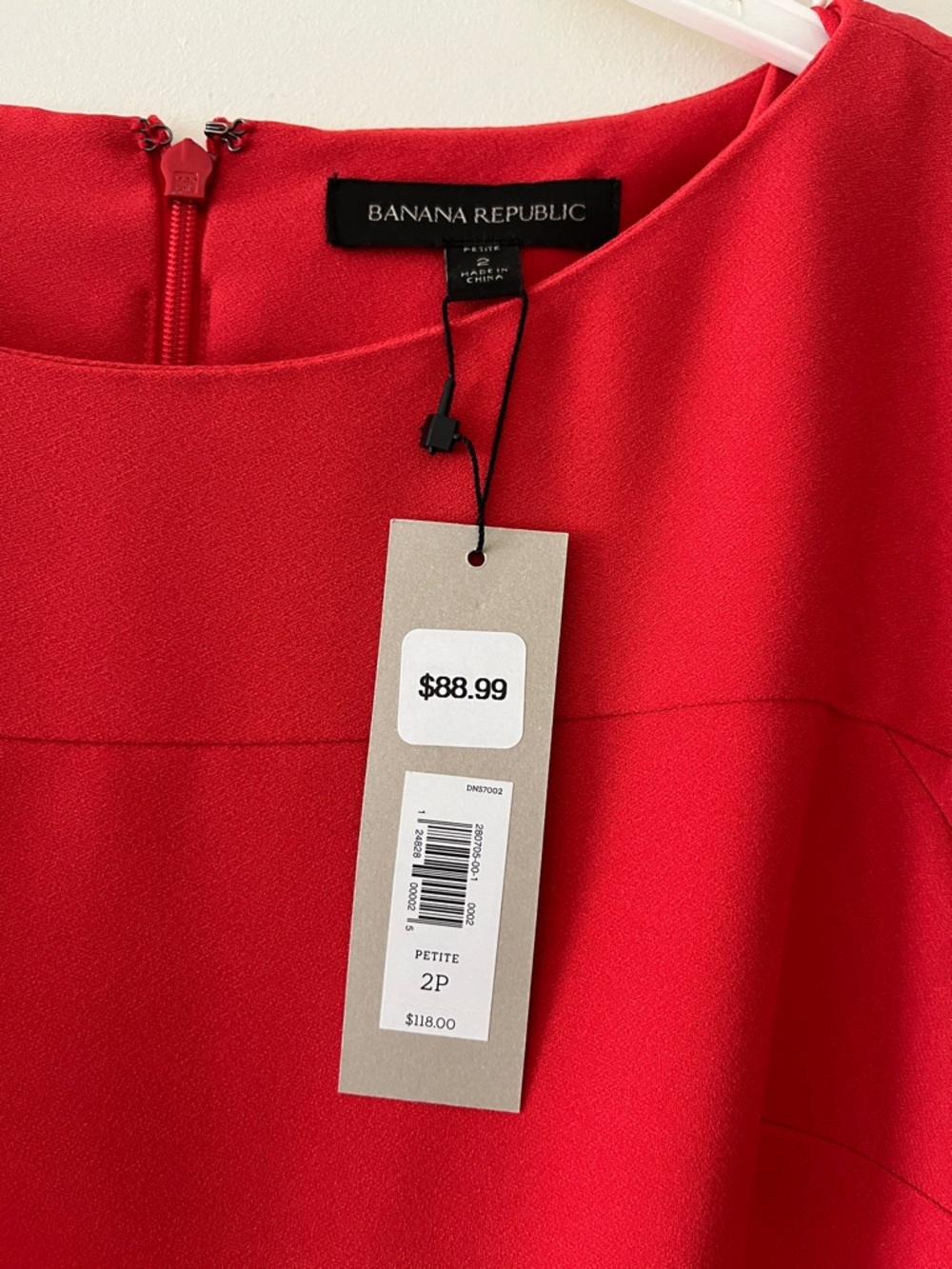 Banana Republic Red Midi Dress with Ruffle Sleeves - Picture 2 of 4